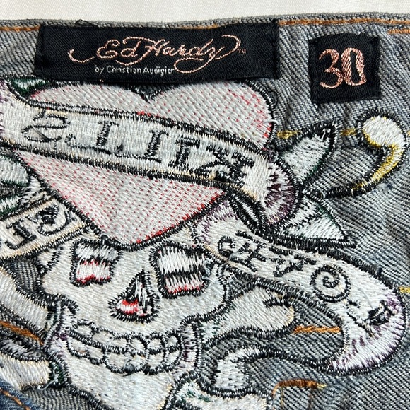 Ed Hardy straight leg logo streetwear retro jeans size 30 women’s - Picture 6 of 14